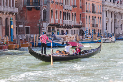 View of boats in canal