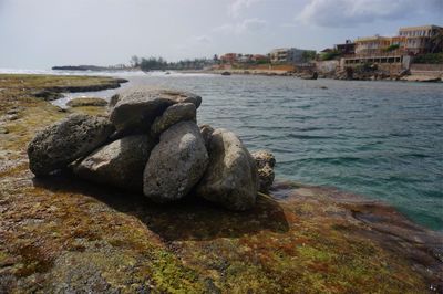 View of rocks at seaside