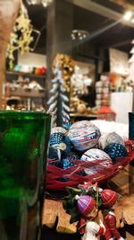 Close-up of basket in store for sale