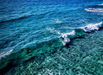 High angle view of sea