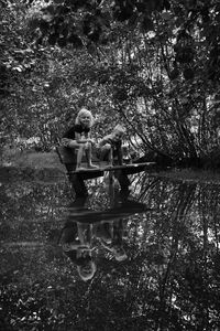 Portrait of woman in forest