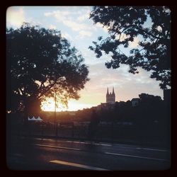 View of road at sunset