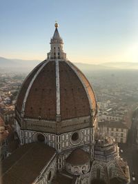 High angle view of florence cathedral in city