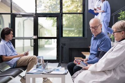 Business colleagues working at office