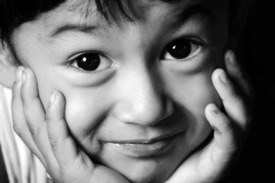 Close-up portrait of happy boy