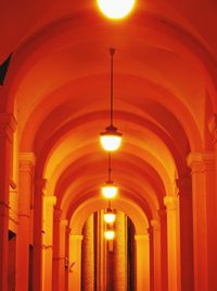 Low angle view of illuminated ceiling