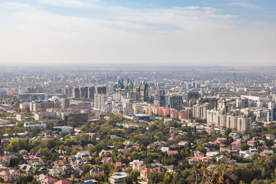 High angle view of townscape against sky