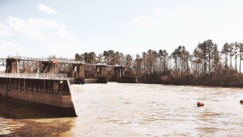 View of built structure with trees in background