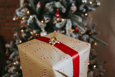 Close-up of christmas present