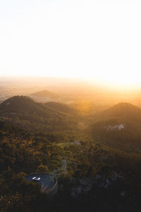 Scenic view of mountains against clear sky