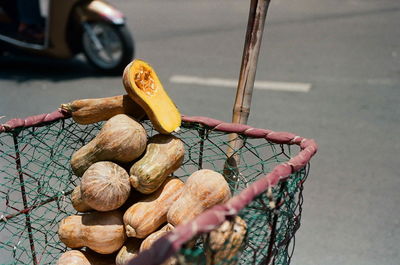 Close-up of crab on vehicle