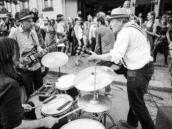 Group of people at music concert