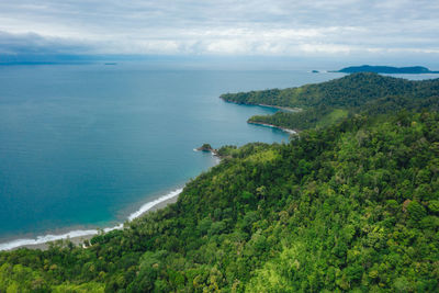 High angle view of sea against sky