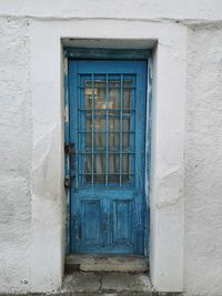 Closed door of old building