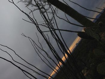 Low angle view of electricity pylon against sky