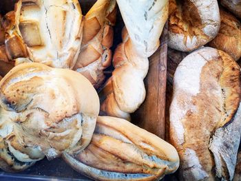 Full frame shot of bread for sale