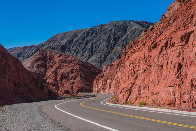 Road to the andes in argentina.