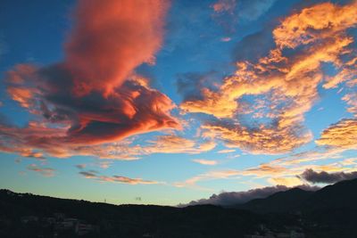 Scenic view of dramatic sky during sunset