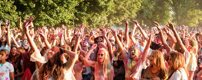 Group of people at music concert