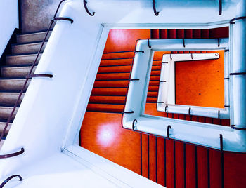 High angle view of empty staircase in building