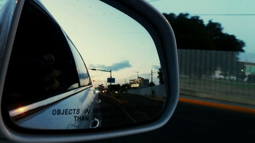 Road seen through car windshield