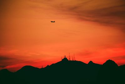 Scenic view of orange sky