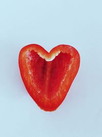 Close-up of heart shape against white background
