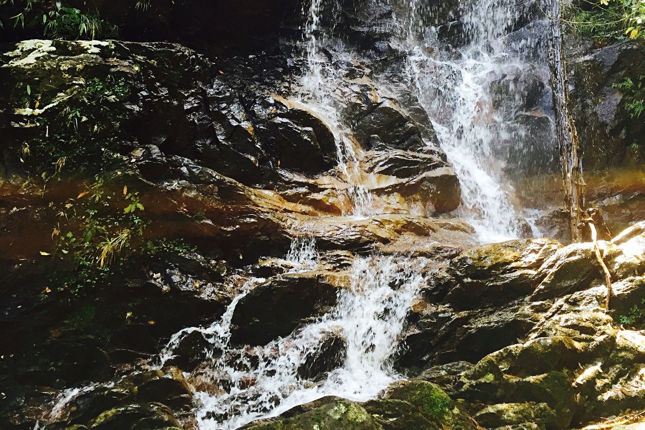 water, motion, waterfall, flowing water, long exposure, rock - object, beauty in nature, flowing, nature, forest, splashing, scenics, surf, blurred motion, power in nature, outdoors, day, no people, idyllic, river