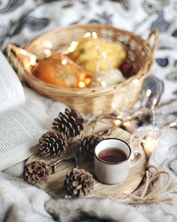 Close-up of drink in cup on table