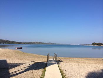 View of calm sea against clear sky