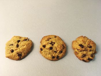 High angle view of cookies