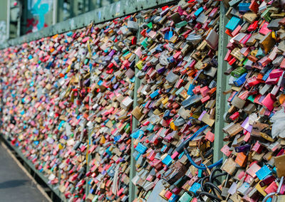 Padlocks on railing