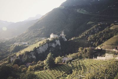 Scenic view of landscape and mountains