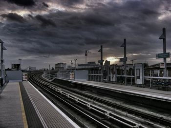 Train on railroad station platform