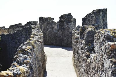 Panoramic view of rock formation against clear sky