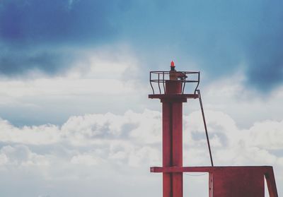 Low angle view of lighthouse against sky