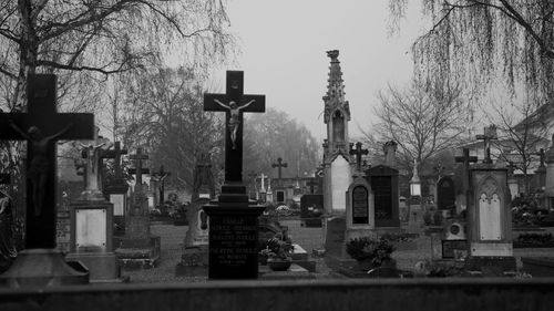 View of cemetery against sky