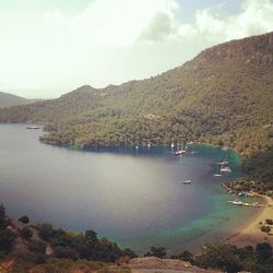 Boats in sea