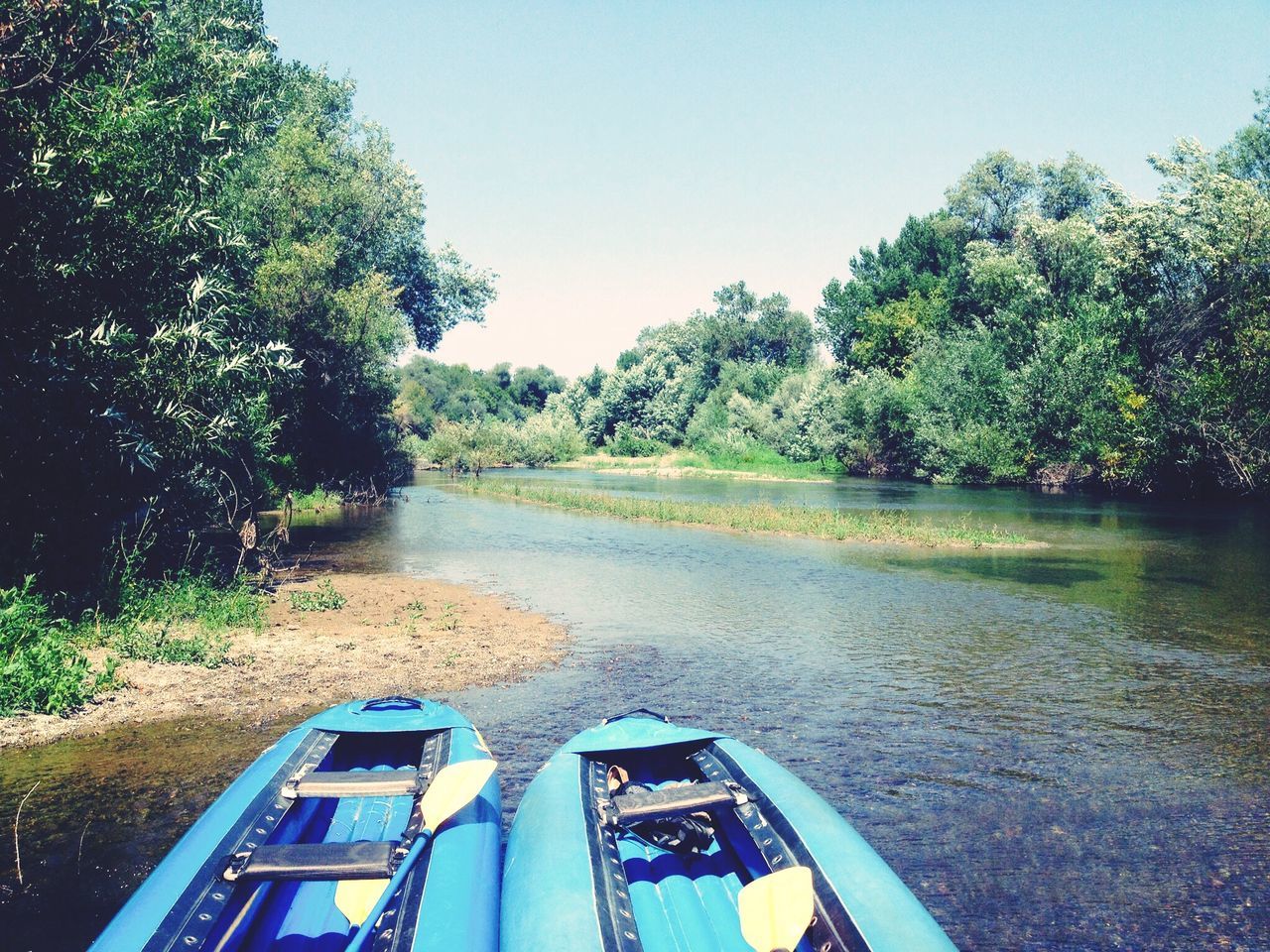 transportation, tree, mode of transport, clear sky, water, boat, nautical vessel, cropped, part of, nature, tranquility, tranquil scene, river, travel, day, road, beauty in nature, scenics, land vehicle, lake