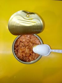 Directly above shot of breakfast on table