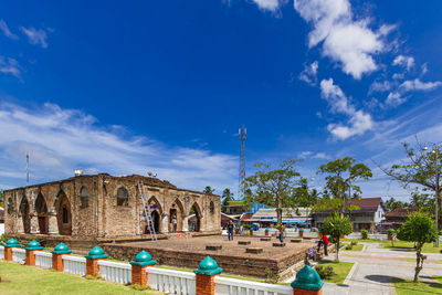 Old ruins against blue sky