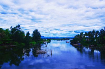 Scenic view of river against sky