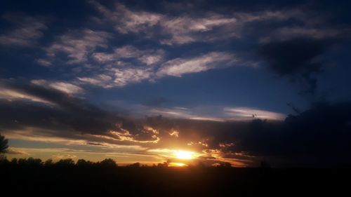 Scenic view of dramatic sky during sunset