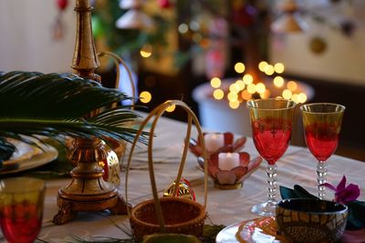 Close-up of elegant table for two