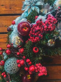 Close-up of christmas tree on table