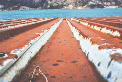 Surface level of water on land