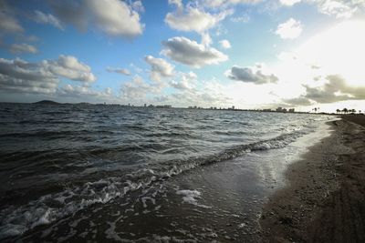 Scenic view of beach against sky