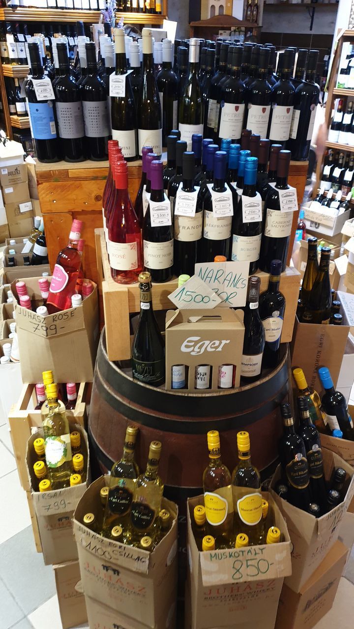 VIEW OF BOTTLES IN STORE