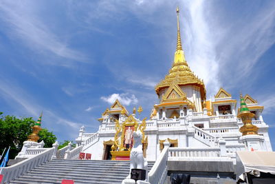 Low angle view of buddhist temple against sky