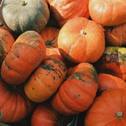 Full frame shot of pumpkins for sale at market